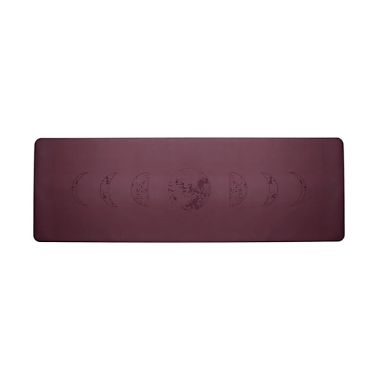 Tappetino yoga in PU fasi lunari color melanzana