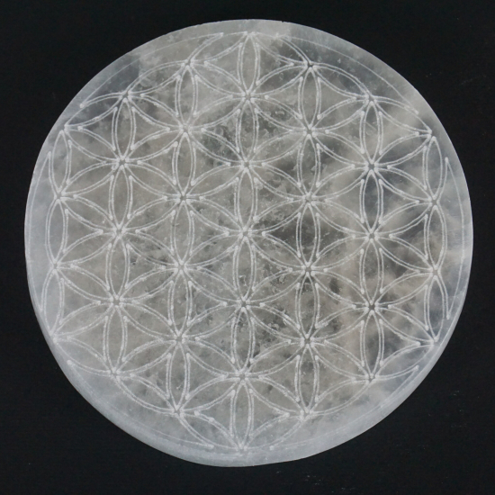 Selenite con fiore della vita inciso