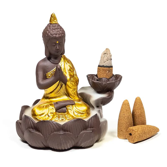 Brucia incenso fontana Buddha