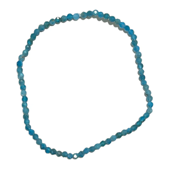 Bracciale Sfaccettato Apatite blu 3x4mm