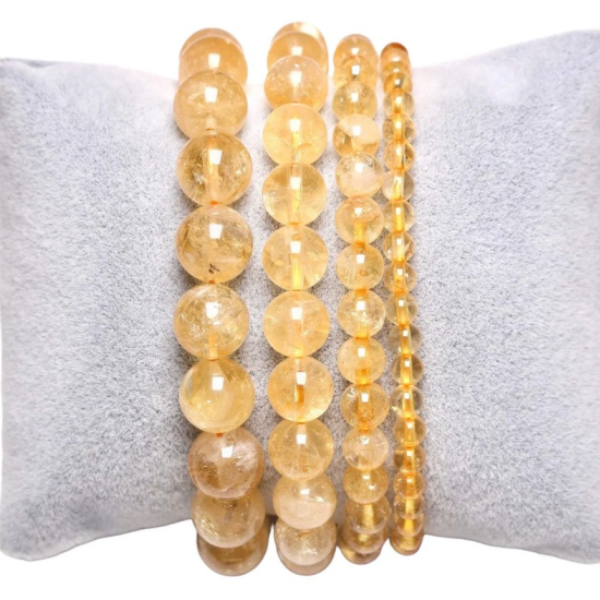 Bracciale quarzo citrino scaldato 0.6 cm
