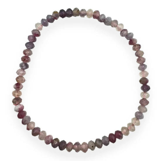 Bracciale Tormalina rosa sfaccettato 3x4mm