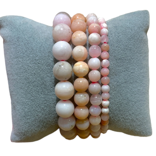 Bracciale opale andino rosa 0,6 cm