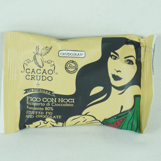 Fico con Noce ricoperto di Cioccolato Fondente 80% - Cacao Crudo