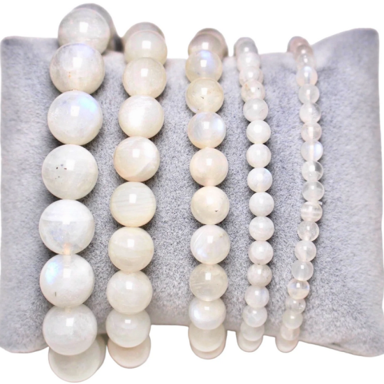 Bracciale pietra di luna blu 0.4 cm