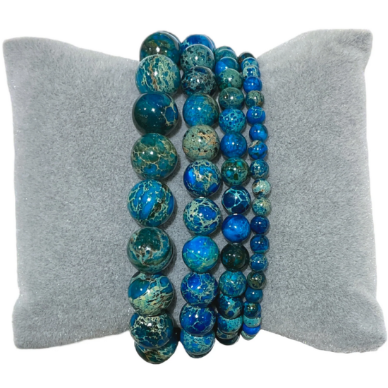 Bracciale diaspro imperiale blu scaldato 0,4 cm