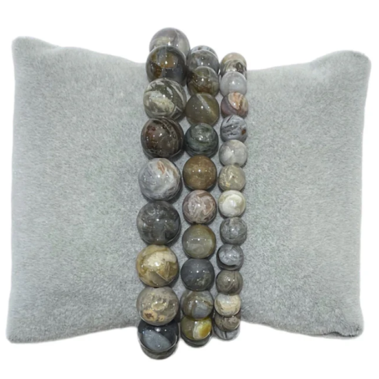 Agata foglia di bambù bracciale 0,8 cm