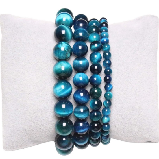 Bracciale occhio di tigre blu colorato 0.4 cm
