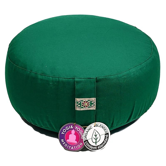 Cuscino meditazione verde scuro organico