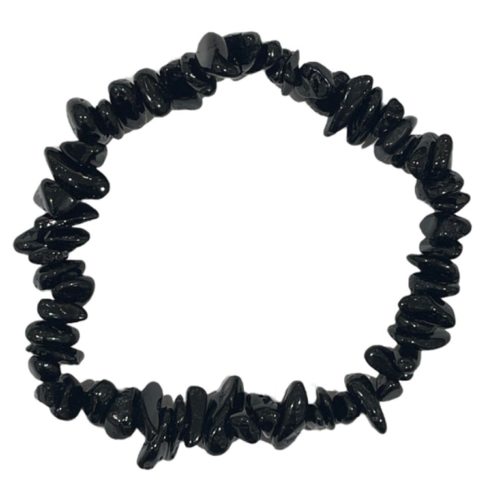 Braccialetto chips Tormalina nera elastico