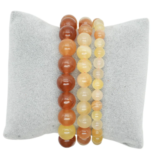 Bracciale calcite rossa multicolore 0,8 cm