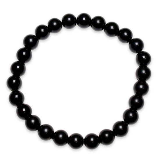 Bracciale ossidiana nera 0,8 cm taglia uomo