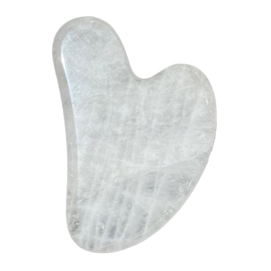Gua sha in Cristallo di rocca a forma di cuore con scatola
