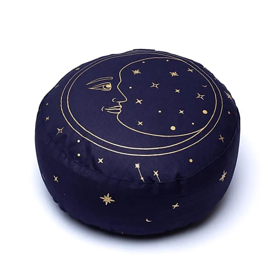 Cuscino da meditazione luna blu navy cotone organico