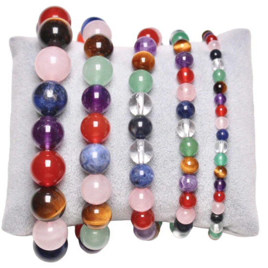 Bracciale multipietre 7 chakra 0,6 cm