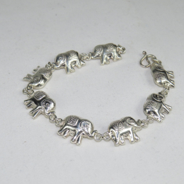 Bracciale elefanti argento