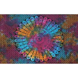 Copriletto singolo mandala multicolore