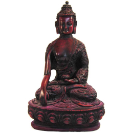 Bhudda statua in resina rossa