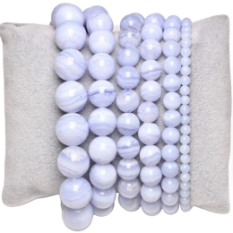 Bracciale calcedonio blu 0.5 cm qualità A