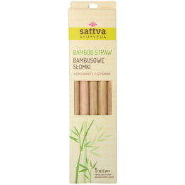 Cannucce di bambù riutilizzabili con spazzolina per la pulizia, 5 pz. – Sattva