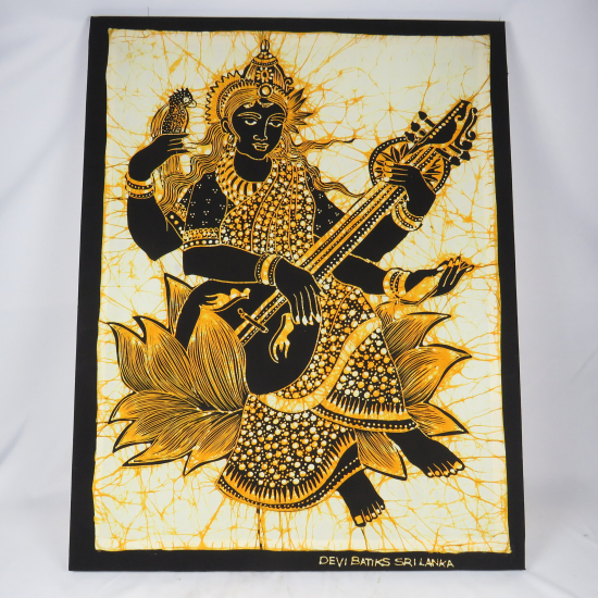 Batik Saraswati giallo con intelaiatura.