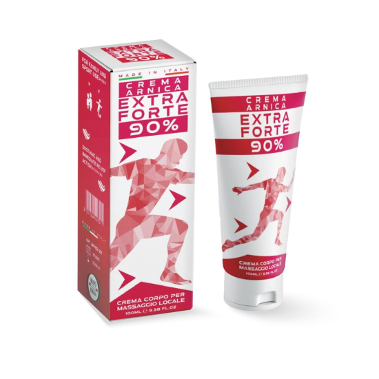 Crema all’arnica montana 90% extra forte in tubo da 100 ml.