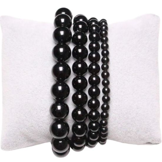 Bracciale ossidiana nera 0,6 cm