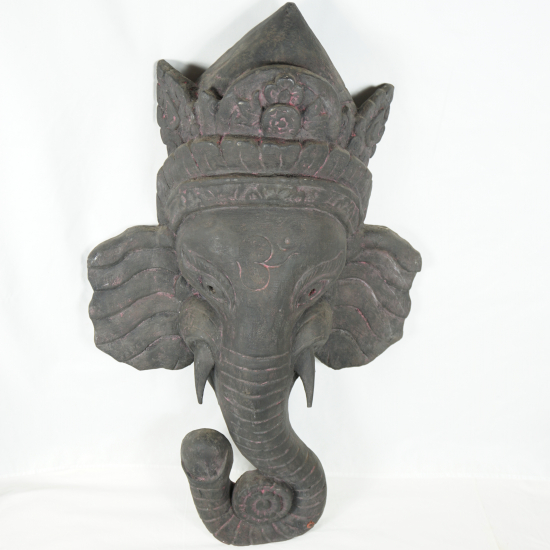 Testa di Ganesh in legno