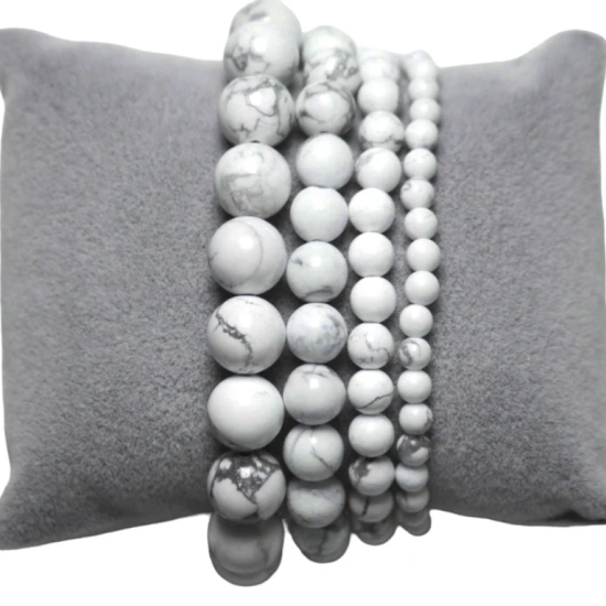 Bracciale howlite bianca 0,6 cm
