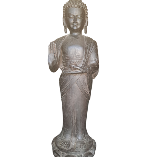 Statua Buddha stante in legno 95 cm