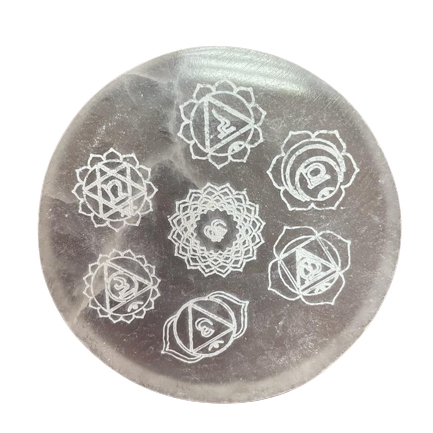 Piastra in Selenite - Chakra - 8cm