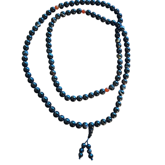 Mala in agata occhio nero 0,8 cm
