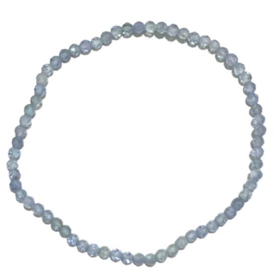 Bracciale Sfaccettato Acquamarina 3 mm