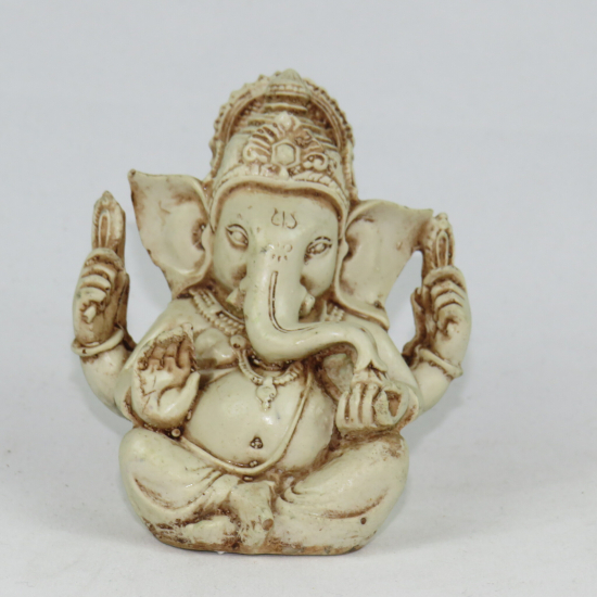 Ganesh resina bianco 10 cm