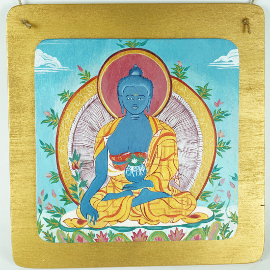 Pannello dipinto a mano Buddha della medicina