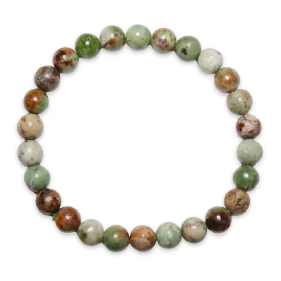 Bracciale opale verde fossile 0,8 cm taglia uomo