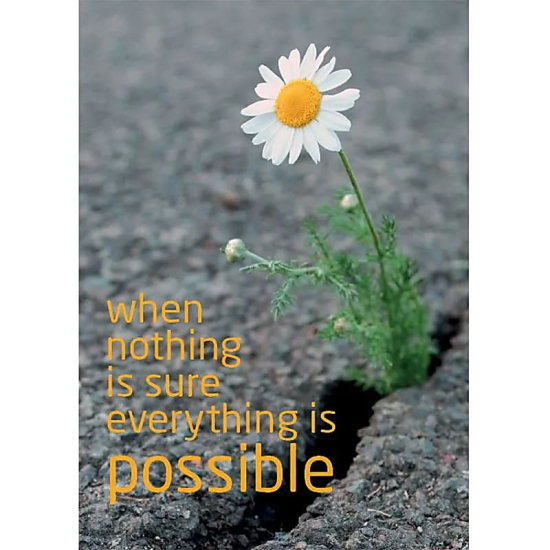 Cartoline con testo: When nothing is sure everything is possible