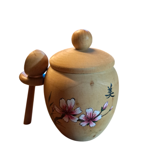 Zuccheriera in legno dipinta