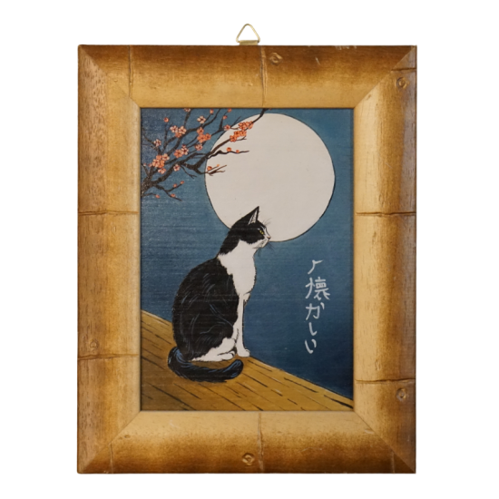 Cornice con dipinto gatto