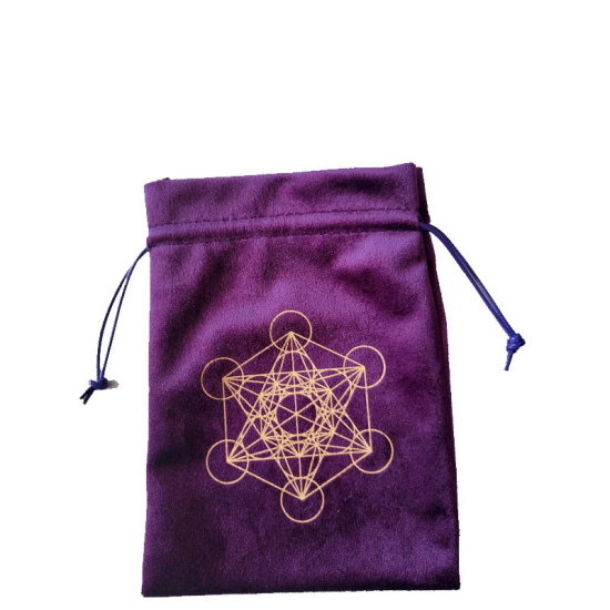 Sacchetto cubo di metatron in velluto viola