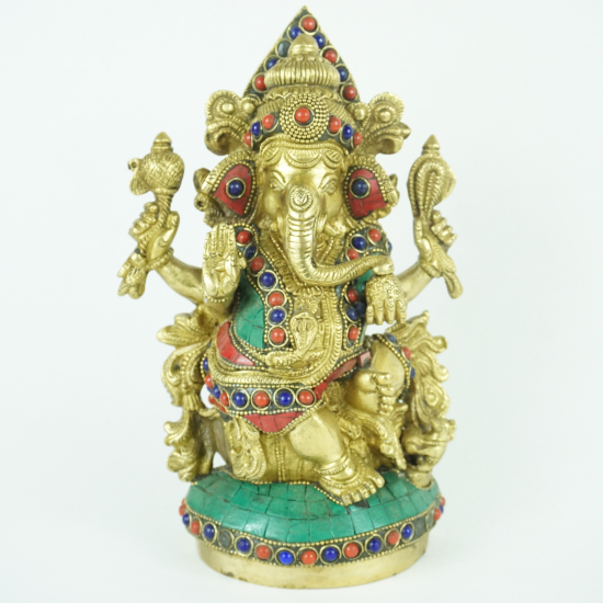Ganesh in metallo con pietre