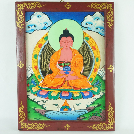 Quadro dipinto su legno Buddha