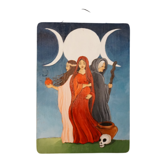 Pannello dipinto triplice dea