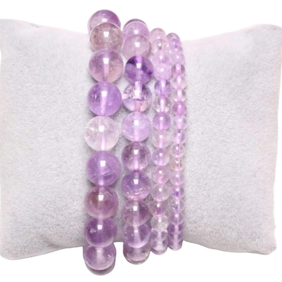 Braccialetto in ametista lavanda 0.8 cm