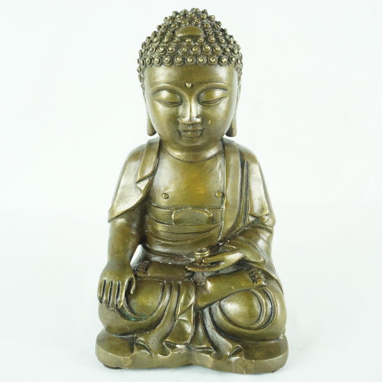 Buddha con ciotola in bronzo