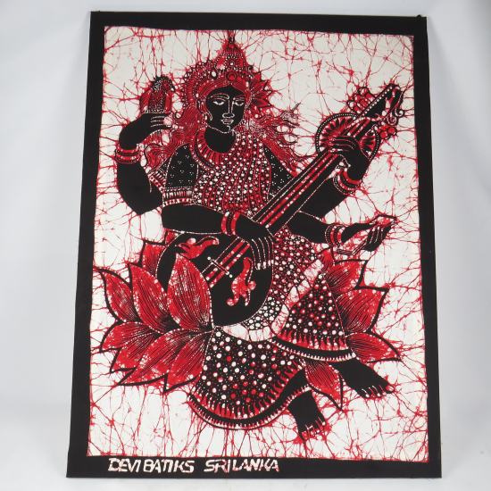 Batik Saraswati rosso con intelaiatura