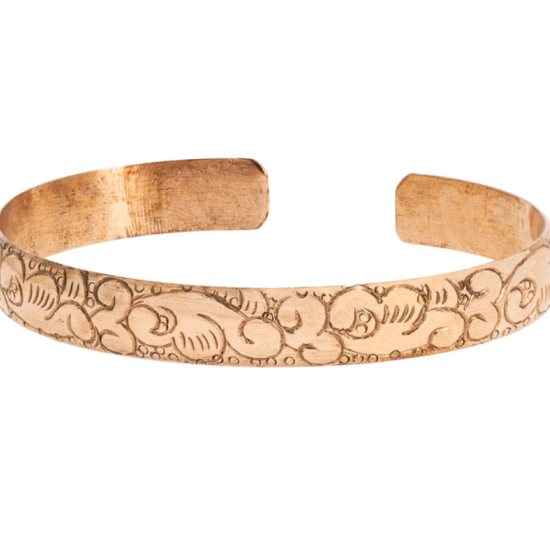 Bracciale di rame - Incisione tibetana
