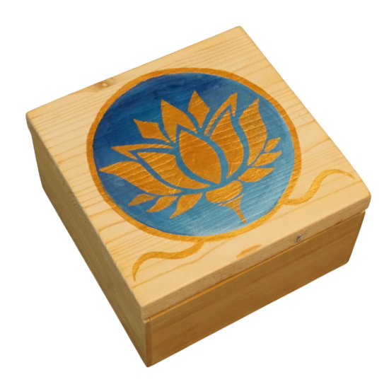 Scatola in legno con loto