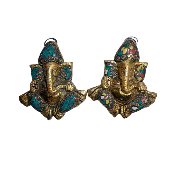 Ganesh da appendere in metallo con pietre