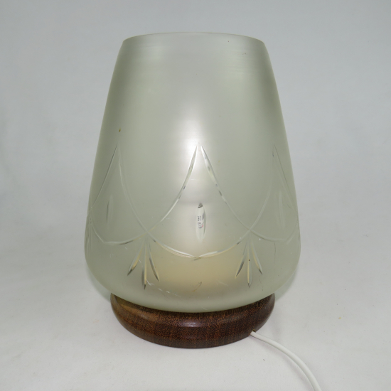Lampada in legno e vetro